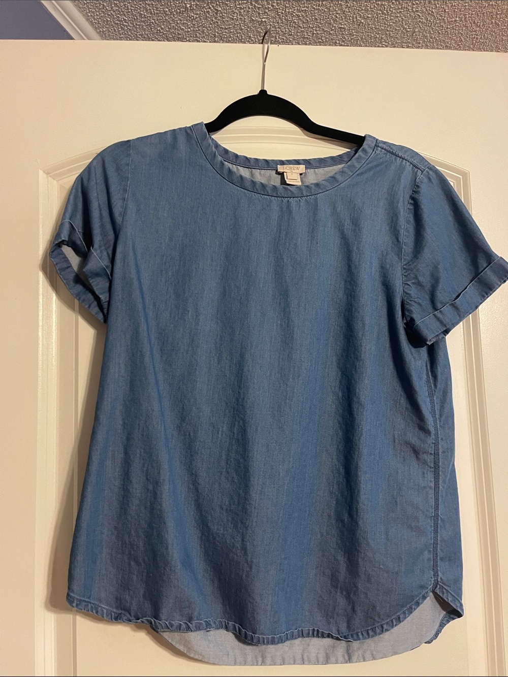 J. Crew Light Blue Denim Short Sleeve Top